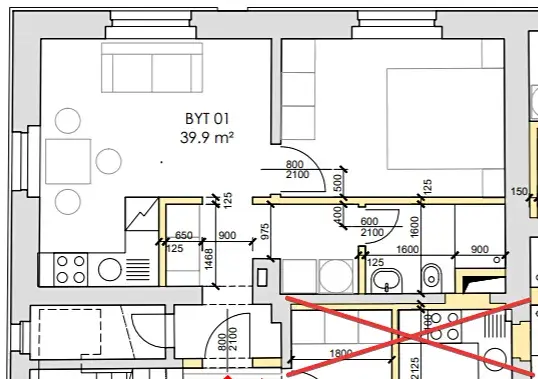 Pronájem bytu 2+kk, Praha - Čimice, Ke hřišti, 40 m2