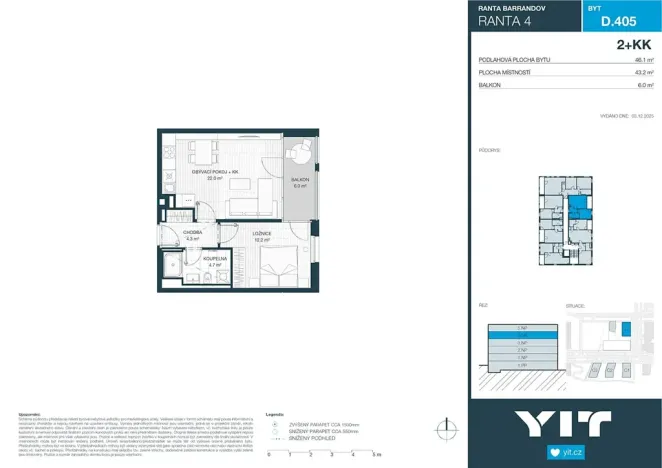 Prodej bytu 2+kk, Praha - Hlubočepy, Wassermannova, 43 m2