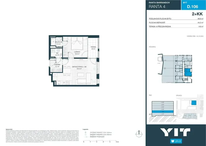 Prodej bytu 2+kk, Praha - Hlubočepy, Wassermannova, 44 m2