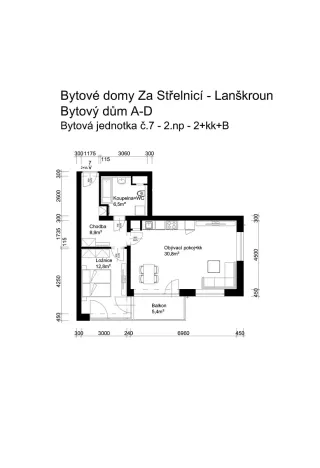 Prodej bytu 2+kk, Lanškroun, Vančurova, 59 m2
