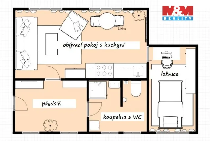 Prodej bytu 2+kk, Litvínov - Horní Litvínov, Valdštejnská, 50 m2