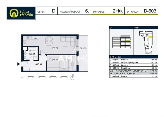 Pronájem bytu 2+kk, Praha - Strašnice, Zvěřinova, 61 m2
