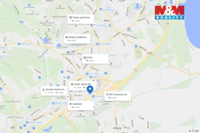 Pronájem bytu 1+1, Chomutov, Jirkovská, 35 m2