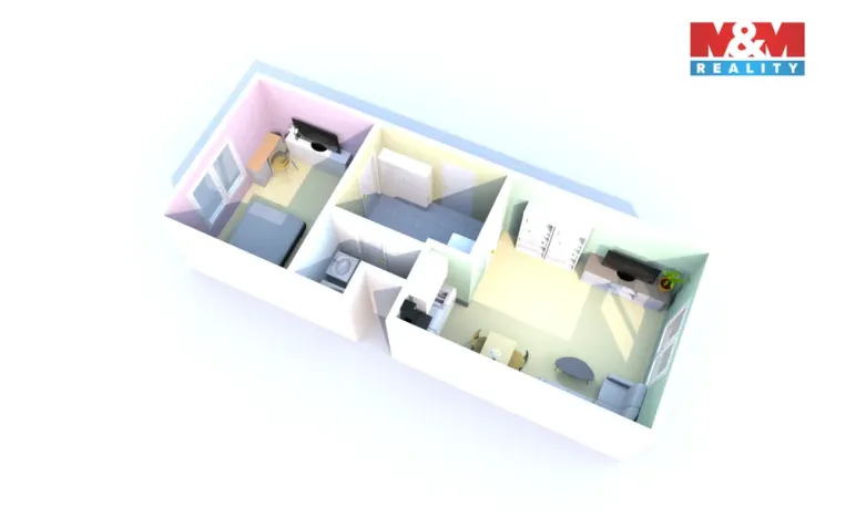 Prodej bytu 2+kk, Děčín - Děčín V-Rozbělesy, Závodní, 42 m2