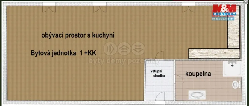 Pronájem bytu 1+kk, Náchod, Borská, 30 m2