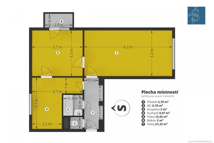 Prodej bytu 2+1, Praha - Letňany, Rýmařovská, 51 m2