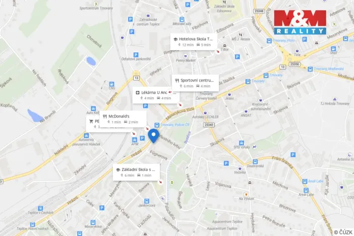 Prodej bytu 2+1, Teplice - Trnovany, Masarykova třída, 67 m2