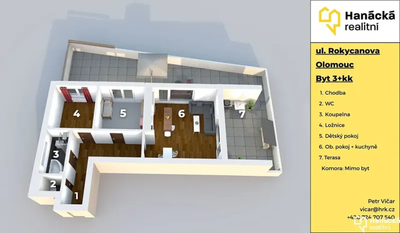 Prodej bytu 3+kk, Olomouc, Rokycanova, 80 m2