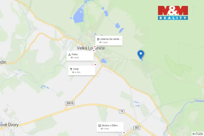 Prodej rybníku, Velká Losenice, 13639 m2