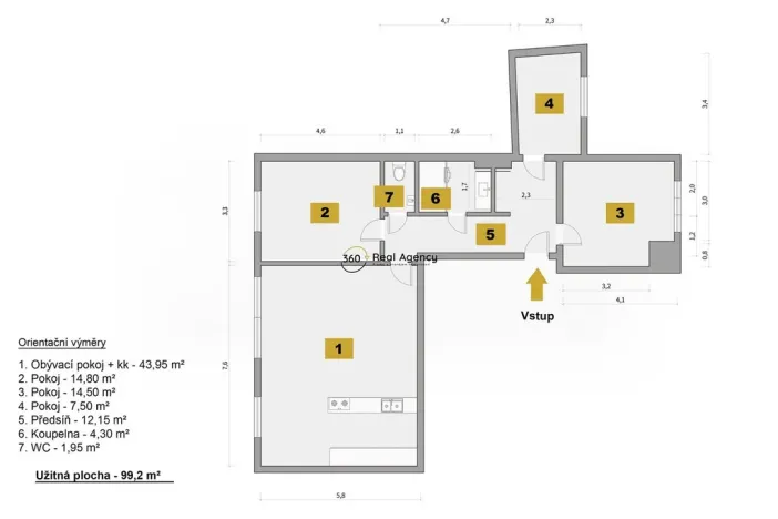 Prodej bytu 4+kk, České Budějovice - České Budějovice 3, Skuherského, 99 m2