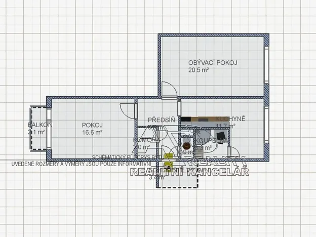 Pronájem bytu 2+1, České Budějovice, 61 m2