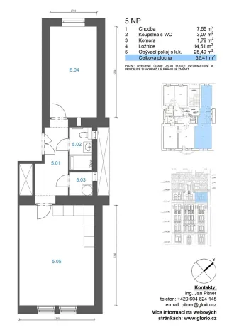 Prodej bytu 2+kk, Praha - Nusle, Nuselská, 52 m2