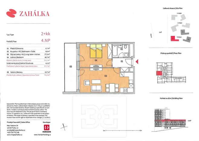 Pronájem bytu 2+kk, Praha - Modřany, Mezi vodami, 70 m2
