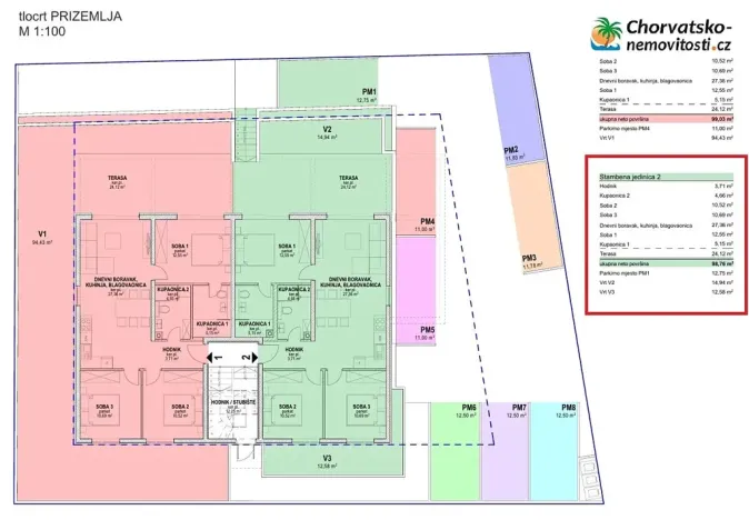 Prodej bytu 3+kk, Povljana, Chorvatsko, 88 m2