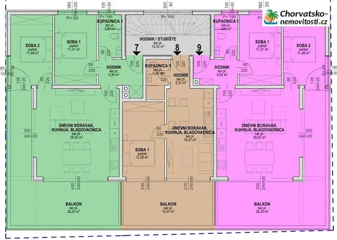 Prodej bytu 2+kk, Povljana, Chorvatsko, 44 m2