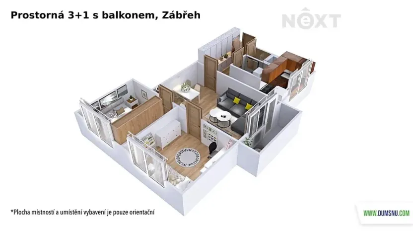 Pronájem bytu 3+1, Zábřeh, Křížkovského, 62 m2