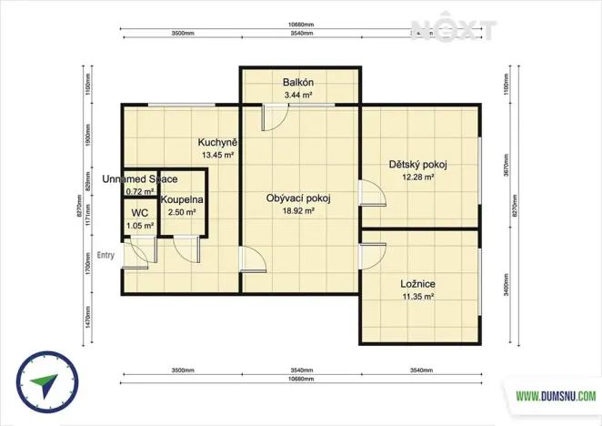 Pronájem bytu 3+1, Zábřeh, Křížkovského, 62 m2