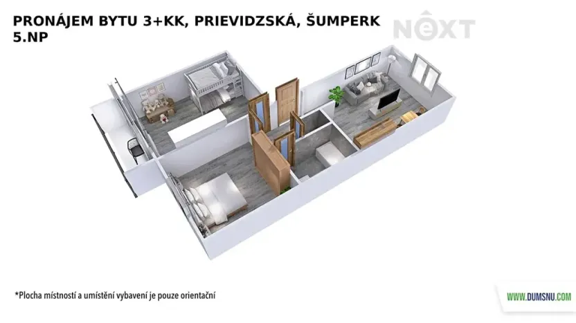 Pronájem bytu 3+kk, Šumperk, Prievidzská, 55 m2