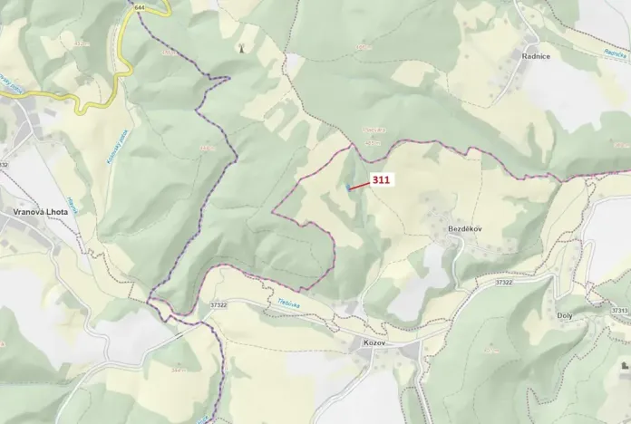 Dražba louky, Bouzov, 1043 m2