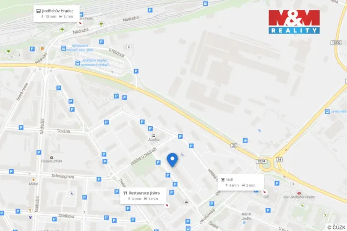 Pronájem bytu 1+kk, Jindřichův Hradec - Jindřichův Hradec II, sídliště U Nádraží, 20 m2