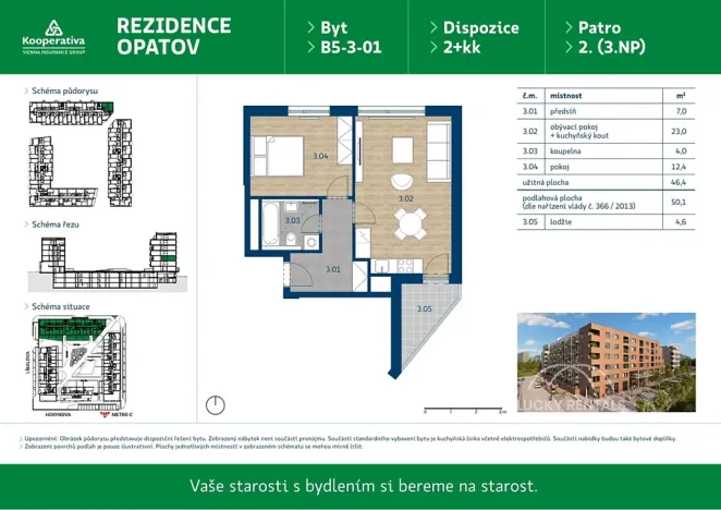 Pronájem bytu 2+kk, Praha - Chodov, Líbalova, 50 m2