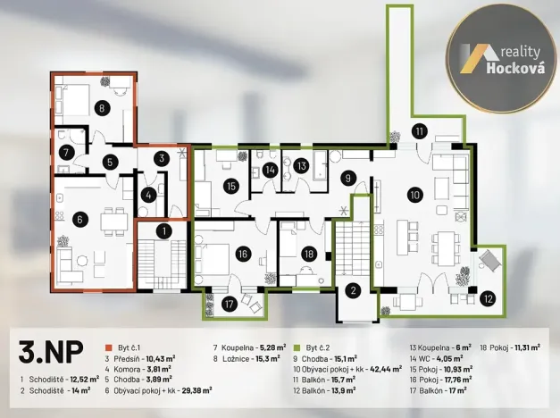 Pronájem bytu 2+kk, Jesenice, Do Potočin, 68 m2