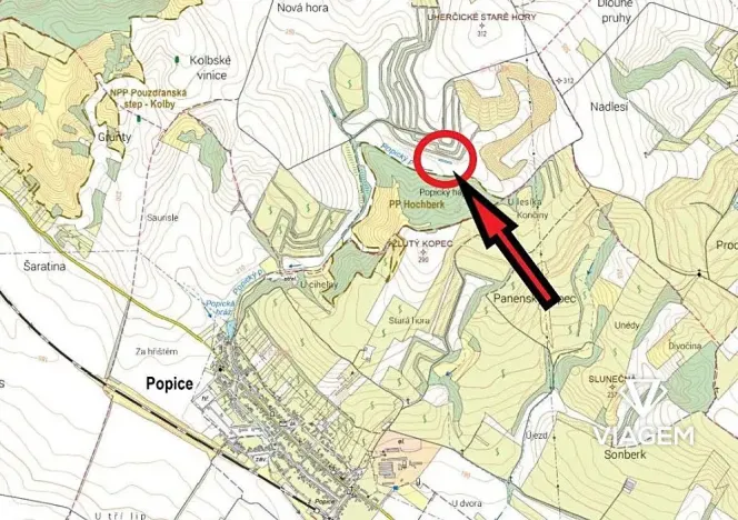 Prodej pole, Uherčice, 927 m2