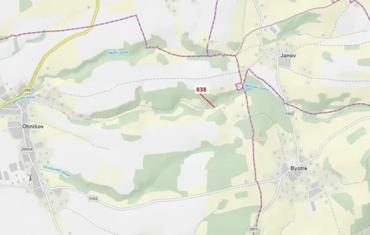 Dražba lesa, Ohnišov, 72 m2