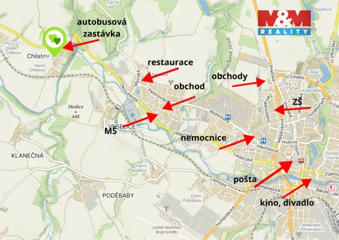 Prodej pozemku pro bydlení, Okrouhlice - Chlístov, 1456 m2