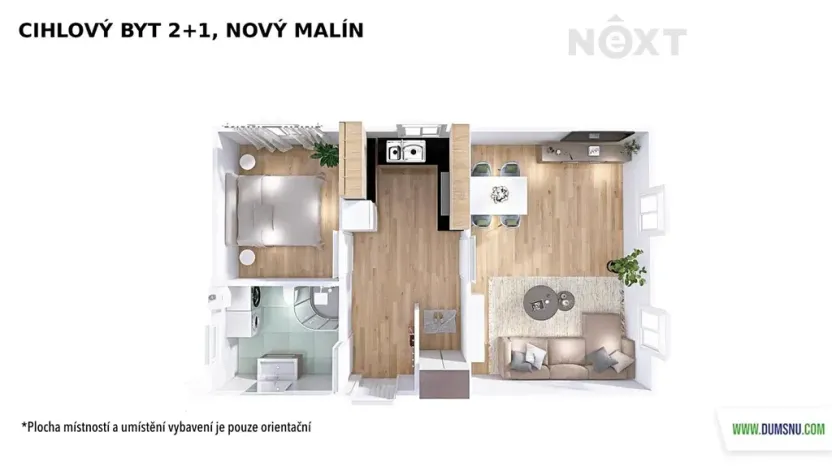 Pronájem bytu 2+1, Nový Malín, 49 m2