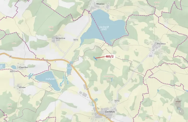 Dražba lesa, Zavlekov, 2895 m2