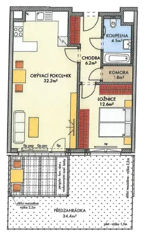 Pronájem bytu 2+kk, Praha - Ruzyně, Stočesova, 60 m2