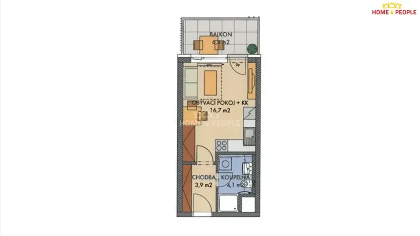 Prodej bytu 1+kk, Praha - Hlubočepy, Gollové, 26 m2