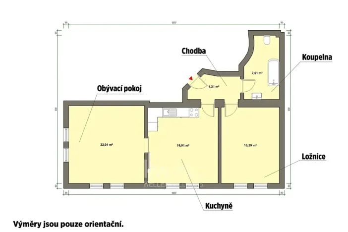 Pronájem bytu 3+kk, Cheb, 17. listopadu, 72 m2