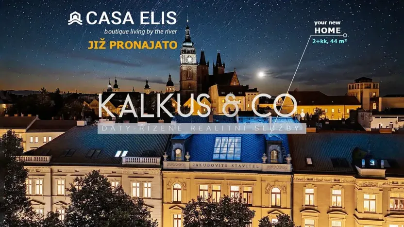 Pronájem bytu 2+kk, Hradec Králové, Eliščino nábřeží, 44 m2