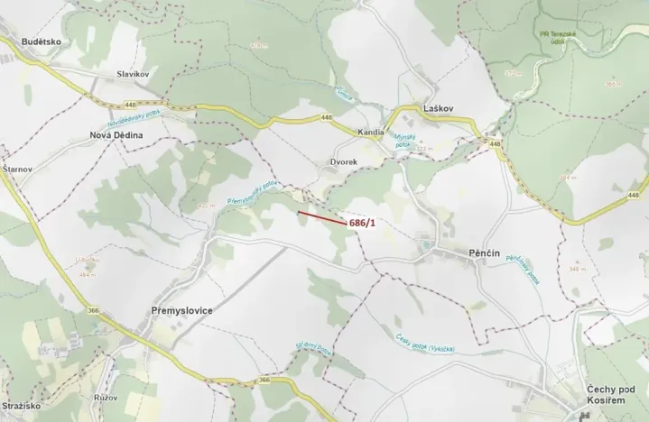 Dražba lesa, Přemyslovice, 1280 m2