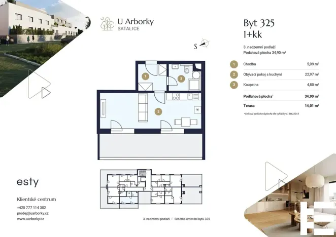 Prodej bytu 1+kk, Praha - Satalice, Za Novákovou zahradou, 35 m2