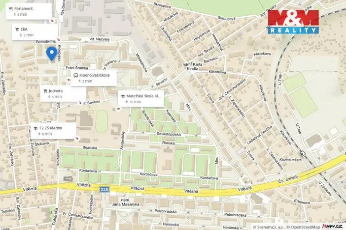 Pronájem bytu 2+kk, Kladno, Vašíčkova, 54 m2