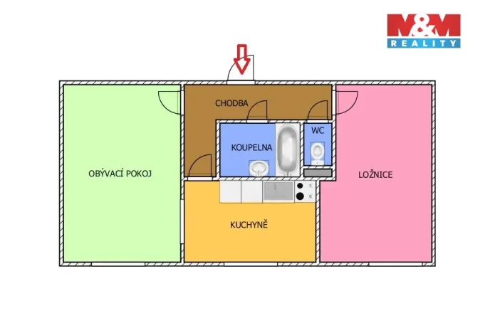 Pronájem bytu 2+1, Golčův Jeníkov, Žižkova, 51 m2