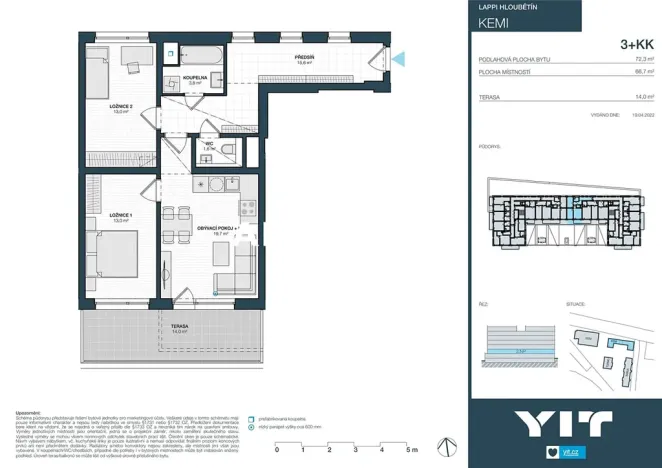 Prodej bytu 3+kk, Praha - Hloubětín, Kolbenova, 72 m2