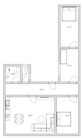 Pronájem bytu 3+kk, Písek, Alšovo nám., 96 m2