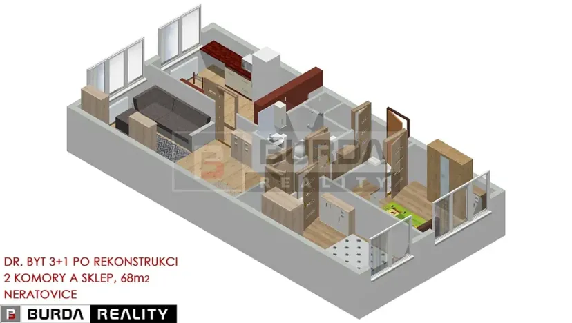 Prodej bytu 3+1, Neratovice, 68 m2