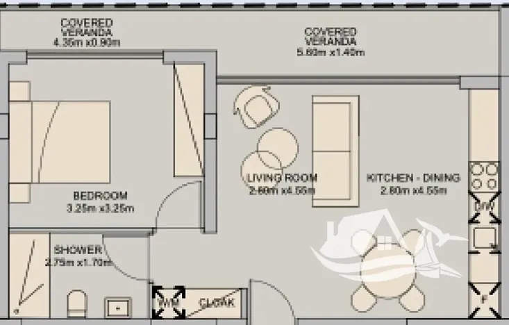 Prodej bytu 2+kk, Pafos, Kypr, 50 m2