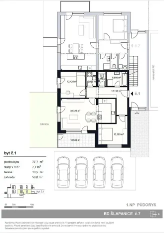 Prodej bytu 3+kk, Šlapanice, 78 m2