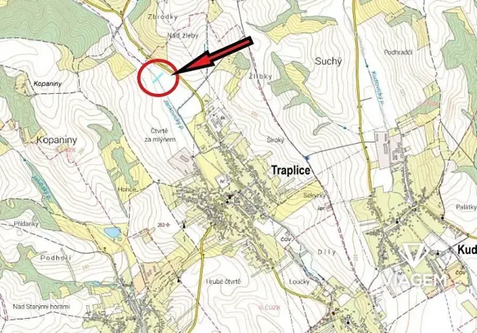 Prodej podílu pole, Traplice, 913 m2