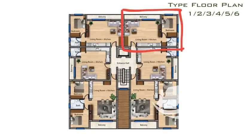 Prodej bytu 1+1, Larnaka, Kypr, 56 m2