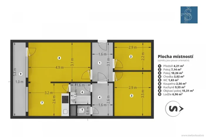 Prodej bytu 3+1, Praha - Podolí, Kaplická, 63 m2