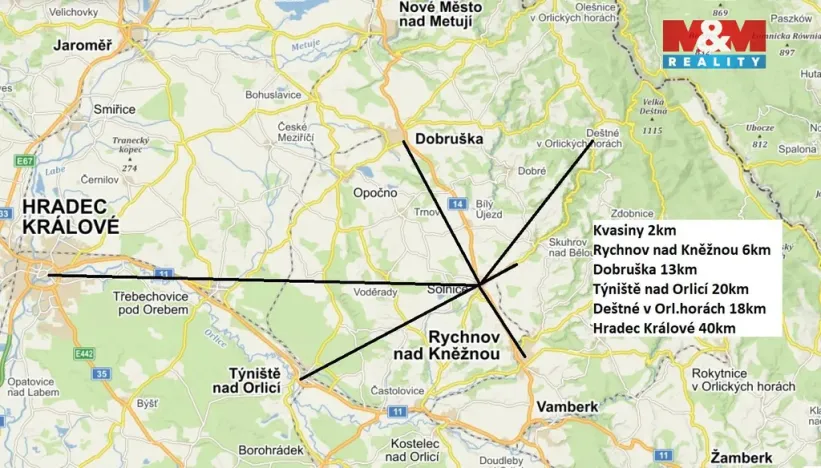 Prodej zahrady, Solnice, 4039 m2