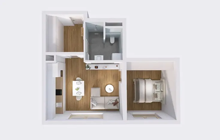 Pronájem bytu 2+kk, Liberec, Polní, 46 m2