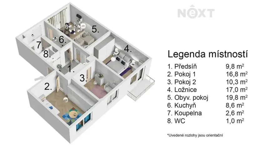 Prodej bytu 4+1, Hrušovany nad Jevišovkou, Mlýnská, 93 m2